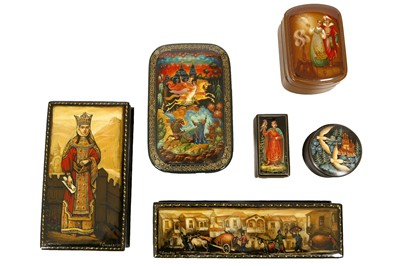 Lot 442 - A collection of four antique paper mache and...