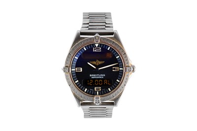 Lot 15 - A GENTS BREITLING AEROSPACE BRACELET WATCH