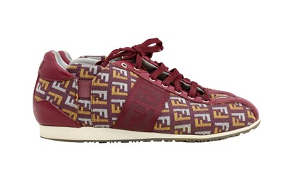 Lot 1 - Fendi Burgundy FF Zucchino Sneaker - Size 37.5