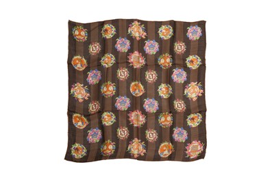 Lot 229 - Fendi Brown Roma Print Silk Scarf