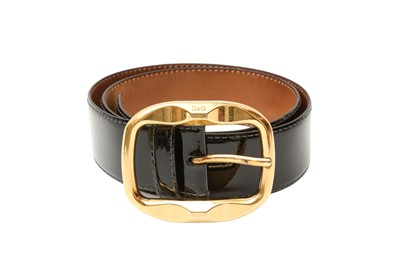 Lot 391 - Dolce & Gabbana Black Chunky Buckle Belt - Size 85