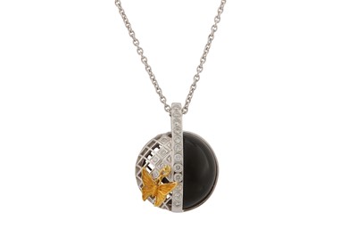 Lot 197 - CARRERA Y CARRERA | A 'UNIVERSO PRISMO' DIAMOND AND ONYX PENDANT NECKLACE