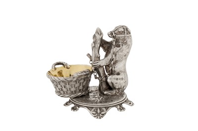 Lot 50 - An Elizabeth II sterling silver novelty cast salt, London 1990 by Trevor Towner