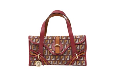 Lot 104 - Fendi Burgundy FF Zucchino Charm Mini Bag