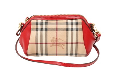 Lot 53 - Burberry Red Haymarket Check Mini Crossbody Bag