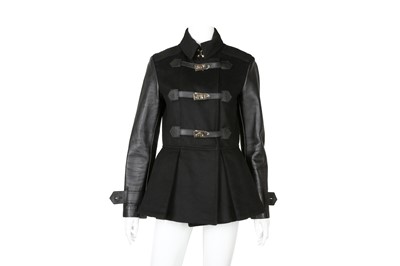 Lot 299 - Burberry Black Wool Peplum Jacket - Size 6
