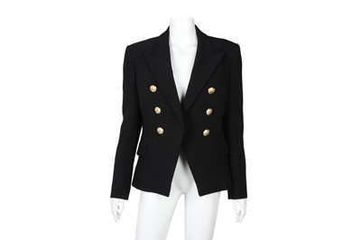 Lot 434 - Balmain Black Double Breasted Blazer -Size 42