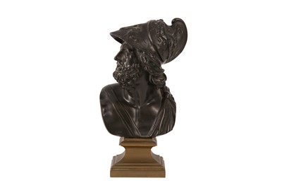 Lot 5 - A BRONZE BUST OF MENELAUS