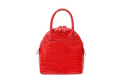 Lot 60 - λ Asprey Raspberry Crocodile Small Top Handle Bag