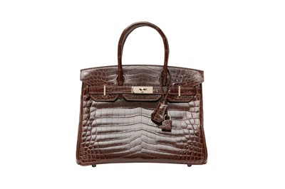 Lot 274 - λ Hermes Shiny Havane Niloticus Crocodile Birkin 30