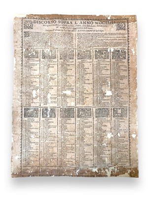 Lot 20 - Early Broadside.- Lunario di Foligno, 1654