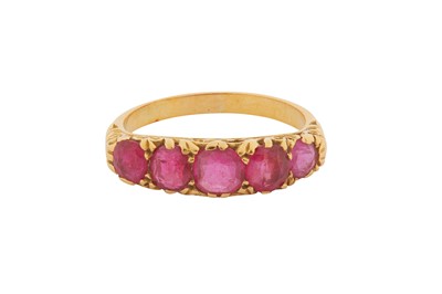 Lot 17 - A FIVE-STONE RUBY RING