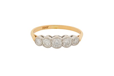 Lot 217 - A FIVE-STONE DIAMOND RING