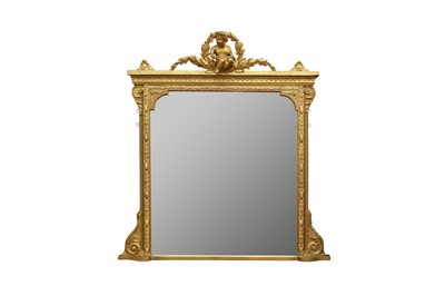 Lot 208 - A LOUIS PHILIPPE GILT OVERMANTEL MIRROR