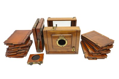 Lot 420 - Nine Wooden Half-Plate Holders.