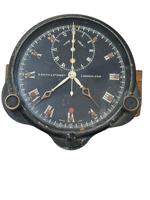 Lot 110 - A VINTAGE 'TIME OF TRIP' INSTRUMENT PANEL CLOCK/CHRONOGRAPH