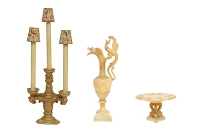 Lot 176 - AN ALABASTER TAZZA