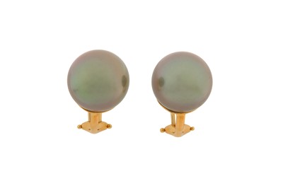Lot 194 - SEAMAN SCHEPPS | A PAIR OF CULTURED PEARL STUDS