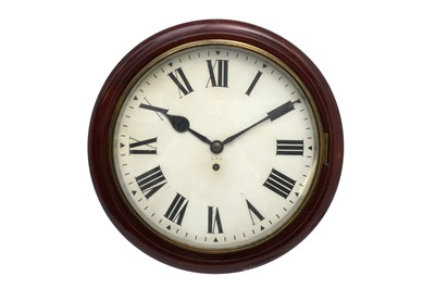 Lot 111 - A MID 20TH CENTURY GPO MAHOGANY CASED WALL CLOCK