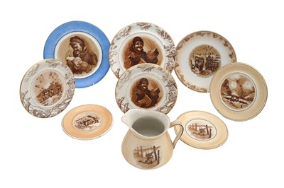 Lot 195 - A GROUP OF GRIMWADES BAIRNSFATHER WARE CHINA, AN ORIGINAL FRAMED SKETCH AND A BOOK
