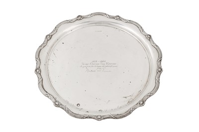 Lot 333 - A George V sterling silver tray or salver, Sheffield 1922 by Sharman Dermott Neill of Belfast