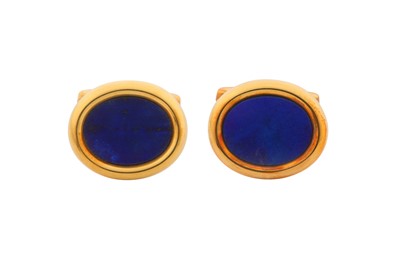 Lot 97 - CARRINGTON Ι A PAIR OF LAPIS LAZULI CUFFLINKS
