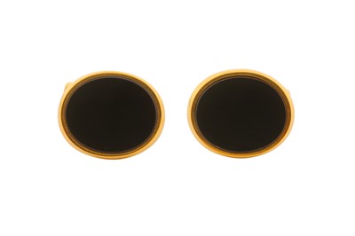 Lot 199 - CARRINGTON Ι A PAIR OF ONYX CUFFLINKS