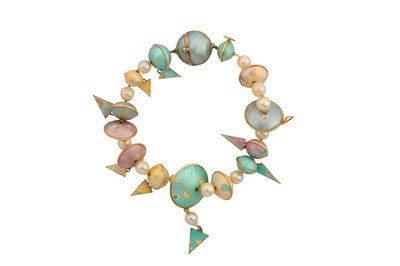 Lot 169 - FRED RICH | ENAMEL AND PEARL BRACELET