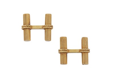 Lot 319 - A PAIR OF BAR LINK CUFFLINKS