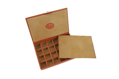 Lot 327 - UNDERWOOD. TAN LEATHER CUFFLINK BOX