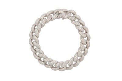 Lot 291 - A DIAMOND FANCY-LINK BRACELET