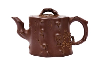 Lot 575 - A CHINESE YIXING ZISHA TEAPOT AND COVER