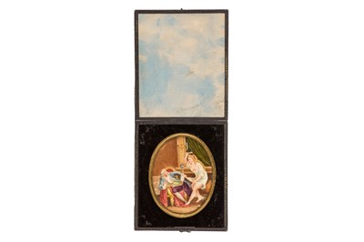Lot 8 - MINIATURE PAINTING WITH EROTIC SCENE