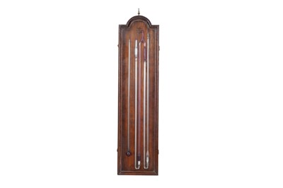 Lot 113 - A LATE 18TH CENTURY GEORGE III PERIOD MAHOGANY CASED DOUBLE BAROMETER