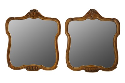 Lot 212 - A PAIR OF GILT MIRRORS OF SMALL PROPORTIONS, 18TH CENTURY