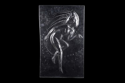 Lot 143 - AN ART DECO STYLE GLASS PANEL
