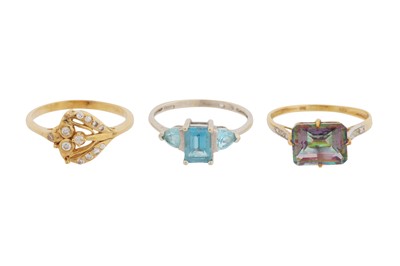 Lot 36 - THREE GEM SET RINGS