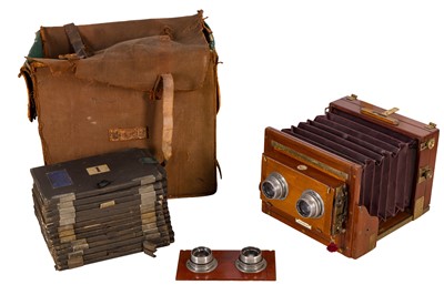 Lot 25 - A W.I. Chadwick Mahogany Stereo Tailboard Camera