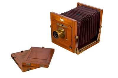 Lot 18 - A J. Ashford's New Patent Half Plate Mahogany & Brass Camera