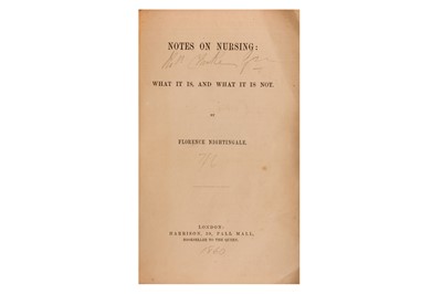 Lot 92 - Nightingale. Notes on Nursing: What it is, and What is not, first ed. [1860]