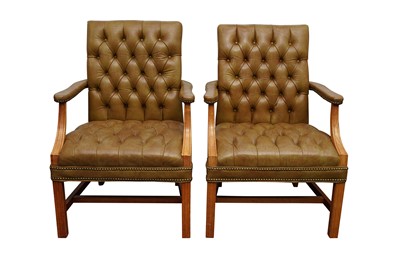 Lot 372 - A PAIR OF GAINSBOROUGH STYLE ARMCHAIRS  BY W&J SLOANE