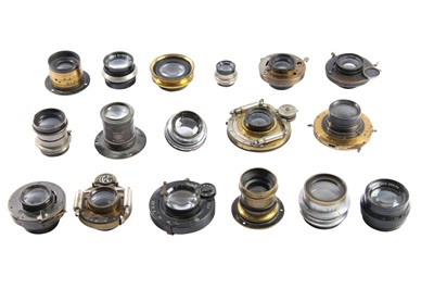 Lot 422 - Sixteen Brass Lenses.