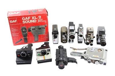 Lot 404 - A Selection of Cine & Polaroid Cameras.