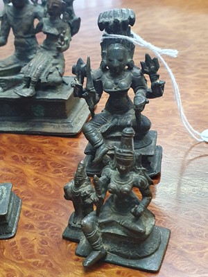 Lot 343 - A MISCELLANEOUS GROUP OF BRONZE HINDU AND BUDDHIST STATUETTES