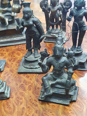 Lot 343 - A MISCELLANEOUS GROUP OF BRONZE HINDU AND BUDDHIST STATUETTES