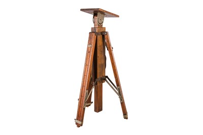 Lot 362 - A Mahogany & Brass Camera Tripod
