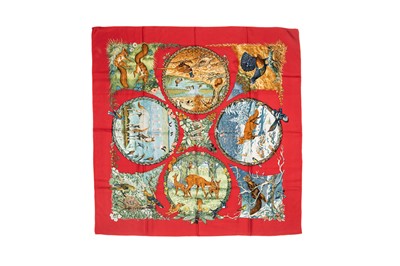 Lot 105 - Hermes 'Les Quatre Saisons' Print Silk Scarf