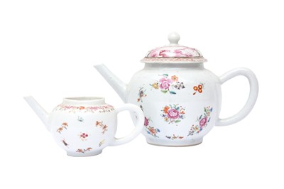 Lot 442 - TWO CHINESE EXPORT FAMILLE-ROSE TEAPOTS