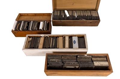 Lot 10 - 4 Wooden Boxes of lantern slides