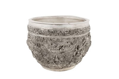Lot 122 - A late 19th century Anglo – Indian unmarked silver bowl or wine cooler, Poona circa 1890